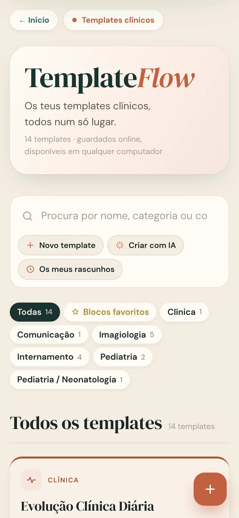 Templates clínicos